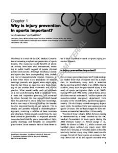 Chapter 1 Why is injury prevention in sports important? Lars Engebretsen1 and Roald Bahr2 1