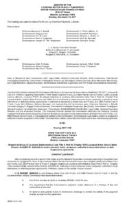 MINUTES OF THE LOUISIANA MOTOR VEHICLE COMMISSION MOTOR VEHICLE SALES FINANCE DIVISION 3519 12th Street Metairie, LouisianaMonday, November 13, 2017