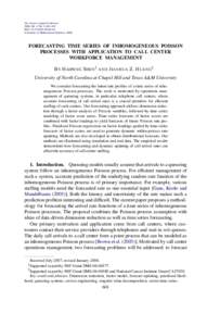 Forecasting time series of inhomogeneous Poisson processes with application to call center workforce management