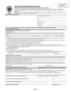 OMB No[removed]Form Approved Exp. Date[removed]TEACHER LOAN FORGIVENESS APPLICATION