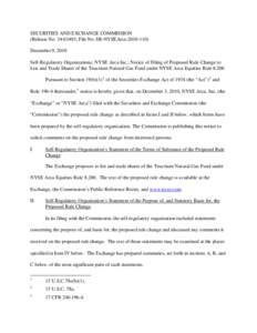 Notice of Filing of Proposed Rule Change to List and Trade Shares of the Teucrium Natural Gas Fund under NYSE Arca Equities Rule 8.200