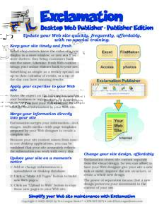 Exclamation Desktop Web Publisher · Publisher Edition TM TM TM