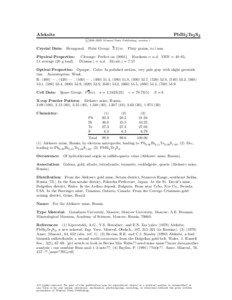 Alexeyev / Natural resources / Dolgellau / Tetradymite / Crystallography / Chemistry / Altaite / Galena group