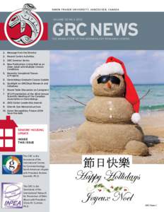 Simon Fraser University, Vancouver, Canada  Volume 32 No[removed]GRC NEWS The Newsletter of the Gerontology Research CentRE