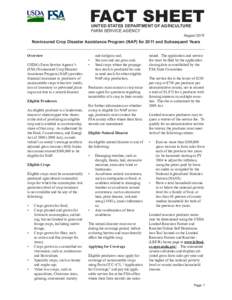 Economy of the United States / Crop insurance / Prevented planting acreage / United States Department of Agriculture / Agriculture / Noninsured Assistance Program