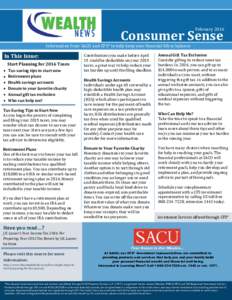 FebruaryConsumer Sense Information from SACU and CFS* to help keep your financial life in balance