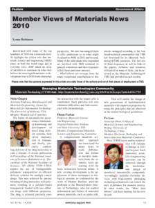Feature  Government Affairs Member Views of Materials News 2010