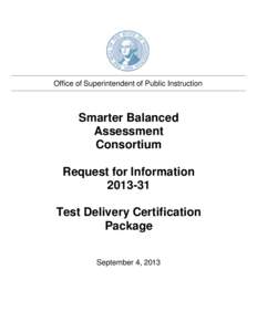 SBAC RFI[removed]Test Delivery Certification Package