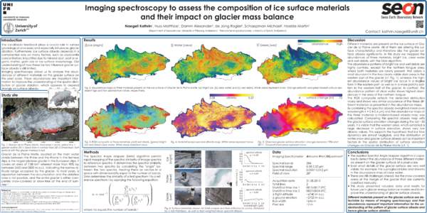 Imaging spectroscopy to assess the composition of ice surface materials and their impact on glacier mass balance Naegeli Kathrin1, Huss Matthias1, Damm Alexander2, de Jong Rogier2, Schaepman Michael2, Hoelzle Martin1 1  