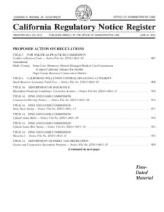 California Regulatory Notice Register 2013, Volume No. 25-Z