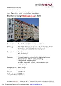 KOMMWOHNEN Görlitz mbH Konsulstr. 65, 02826 Görlitz Vom Eigentümer wird zum Verkauf angeboten: Eigentumswohnung W 18 Krölstr. 44 a/b in Görlitz