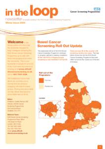 in the  loop newsletter for people working in the NHS Bowel Cancer Screening Programme Winter Issue 2009