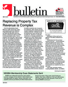 VOL XXXVII ISSUE 5  MAY 2012 Replacing Property Tax Revenue is Complex