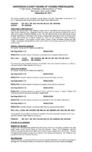 HUNTERDON COUNTY BOARD OF CHOSEN FREEHOLDERS 71 Main Street, Freeholder’s Meeting Room, 2nd Floor Flemington, New Jersey[removed]September 06, 2011  The regular meeting of the Hunterdon County Board of Chosen Freeholders