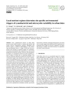 Hydrol. Earth Syst. Sci., 19, 2179–2195, 2015 www.hydrol-earth-syst-sci.netdoi:hess © Author(sCC Attribution 3.0 License.  Local nutrient regimes determine site-specific env