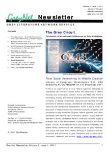Volume 3, Issue 1, 2011 January/February ISSN[removed]Print GreyNet