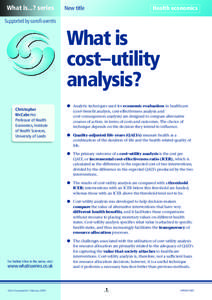 What is...? series  New title Health economics