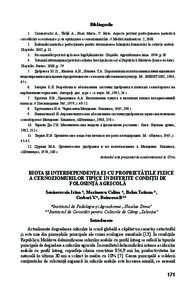 Bibliografie 1.	 Coronovschi A., Tărîţă A., Rusu Maria, V. Jabin. Aspecte privind perfecţionarea metodicii cercetărilor ecosistemice şi de optimizare a cernoziomurilor. // Mediul Ambiant nr. 2, 2008.