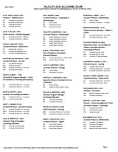 University of Wisconsin System / Education / Association of Public and Land-Grant Universities / Eau Claire /  Wisconsin / University of Wisconsin–Eau Claire / Professor / University of California /  Berkeley / W. R. Davies / College of Liberal Arts and Sciences /  Wayne State University / Wisconsin / American Association of State Colleges and Universities / North Central Association of Colleges and Schools