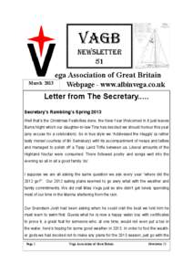VAGB NEWSLETTER 51 ega Association of Great Britain March 2013