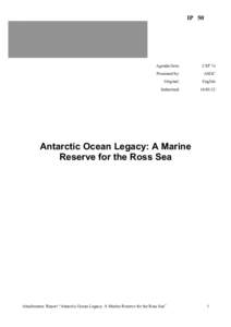 Antarctic Ocean Legacy: A Marine Reserve for the Ross Sea