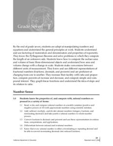 Mathematics Content Standards - Curriculum Frameworks (CA Dept of Education)