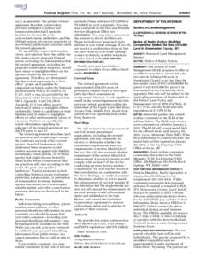 Federal Register / Vol. 79, No[removed]Tuesday, November 18, [removed]Notices  tkelley on DSK3SPTVN1PROD with NOTICES seq.), as amended. The parties’ revised agreement describes conservation