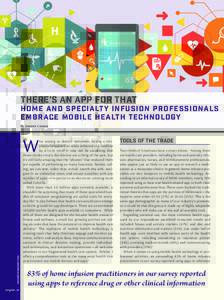 There’s an App for That  Home and Specialt y Infusion Professionals Embrace Mobile Health Technology By Jeannie Counce
