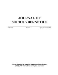 Journal of Sociocybernetics 2,1