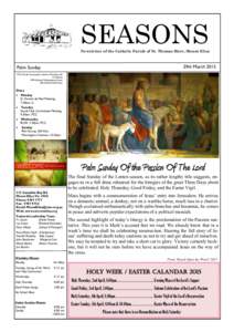 SEASONS Newsletter of the Catholic Parish of St. Thomas More, Mount Eliza 29th MarchPalm Sunday