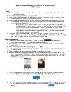 How to Download Audio and eBooks to an iPad/iPhone **iOS 5 or older From your device: