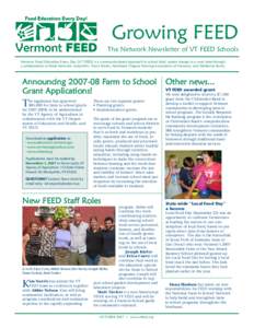 Shelburne Farms / Local food / Burlington School Food Project / Rural community development / Vermont / Farm to School