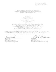 CAFO NPDES General Permit #[removed]Expiration Date: May 31, 2014 Page 2 of 24 TABLE OF CONTENTS DEFINITIONS................................................................................................................