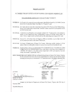 RESOLUTION  AUTHORlZATION OF CONVEYANCE OF WARHILL HIGH SCHOOL PROPERTY TO WILLIAMSBURG-JAMES CITY COUNTY PUBLIC SCHOOLS