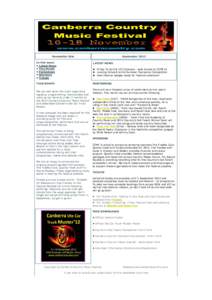 Newsletter title  September 2012 In this issue: • Latest News