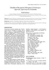 Folia Cryptog. Estonica, Fasc. 48: 13–[removed]Checklist of the species of the genus Tricholomopsis