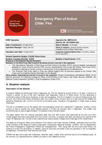 Page |1  Emergency Plan of Action Chile: Fire  DREF Operation