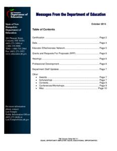 State of New Hampshire Department of Education 101 Pleasant Street Concord, NH 03301