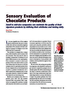 Sensory Evaluation of Chocolate Products