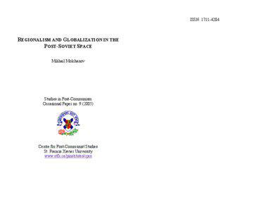 ISSN: [removed]REGIONALISM AND GLOBALIZATION IN THE