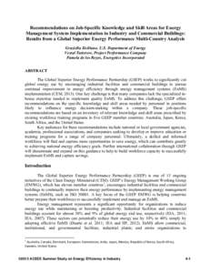 Recommendations on Job-Specific Knowledge and Skill Areas for Energy Management System Implementation in Industry and Commercial Buildings: Results from a Global Superior Energy Performance Multi-Country Analysis