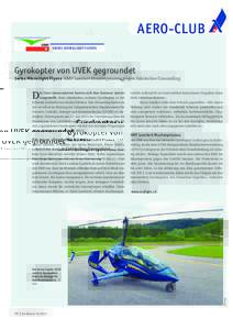 AERO-CLUB SWISS MICROLIGHT FLYERS Gyrokopter von UVEK gegroundet Swiss Microlight Flyers SMF lanciert Musterprozess gegen faktisches Grounding