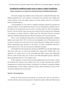 (ALUIZIO M. Oliveira Jr. and JOHN E. Hughes Clarke – published in Sea-Technology Magazine - JUNEExtending the multibeam angular sector to improve seafloor classification A three-step process to explore the oute