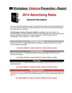 HE THE Workplace Violence Prevention eReport[removed]Advertising Rates