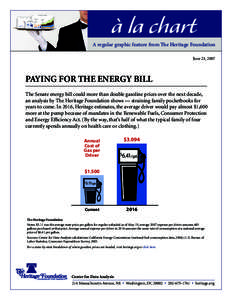 à la chart A regular graphic feature from The Heritage Foundation June 21, 2007 PAYING FOR THE ENERGY BILL The Senate energy bill could more than double gasoline prices over the next decade,