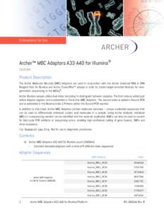 Instructions for Use  Archer™ MBC Adapters A33-A40 for Illumina® SA0044  Product Description