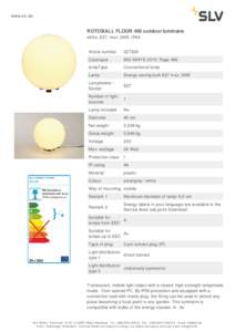 www.slv.de  ROTOBALL FLOOR 400 outdoor luminaire white, E27, max. 24W, IP44 Article number