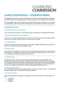 Lottery submission form guidance notes May 2013