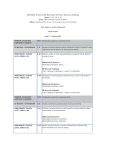 Multimedia Extensions, My Roadmap to the Future, My Success Roadmap Grades: 7, 8, 9, 10, 11, 12 States: Ohio Academic Content Standards Subjects: Health and PE, Library / Technology, Science, Social Studies Ohio Academic