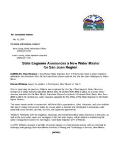 For immediate release: May 11, 2004 For more information, contact: Karin Stangl, Public Information Officer[removed]Yvette Chavez, Public Relations Assistant